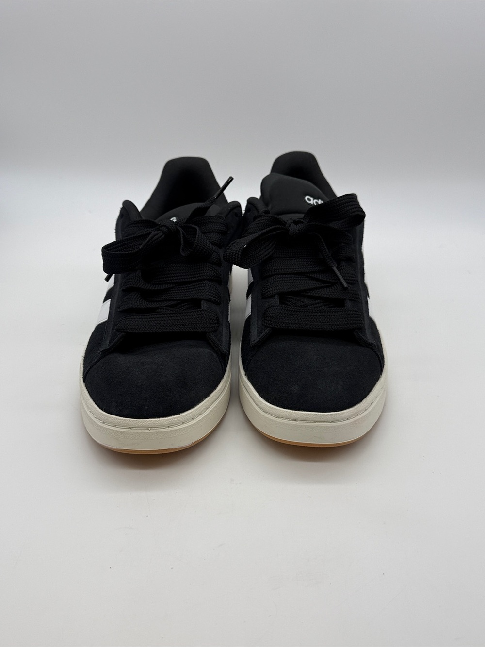 adidas Black Suede Low-Top Sneakers with White Stripes